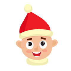 Little boy happy face expression isolated on white background.