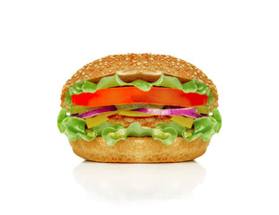 Big appetizing hamburger.