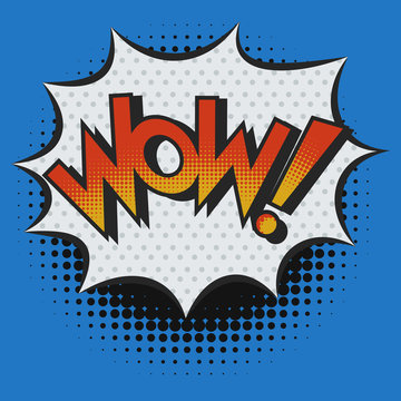 WOW! Exclamation in Pop Art Style