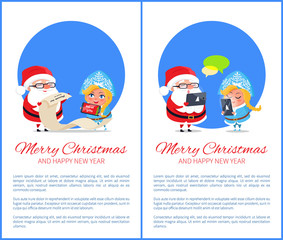 Merry Christmas Helping Girl Vector Illustration