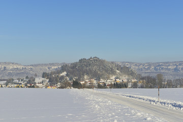 Obraz premium Sächsische Schweiz im Winter