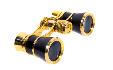 altes antikes goldenes opernglas, fernglas um 1920