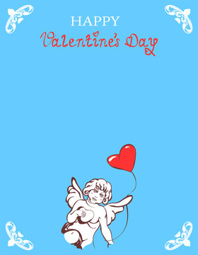 Valentine Card with Kupidon