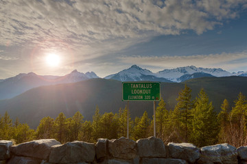 Afternoon Sun Over Tantalus Range from Lookout in Vancouver BC Canada