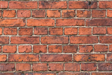 Old brick wall from red bricks