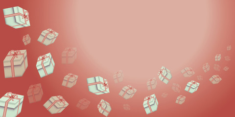 gift boxes on a red gradient