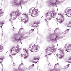 Seamless wallpaper with wild flowers