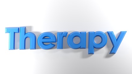 Therapy blue 3D write - 3D rendering