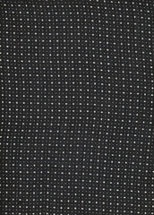 Fond noir à petits motifs blancs.