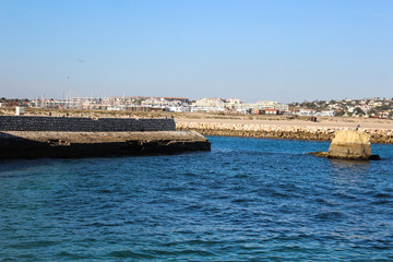Port of the city Lagos in Portual