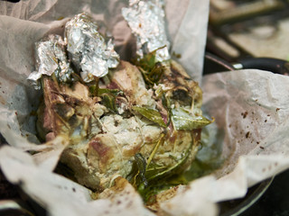 Grilled lamb ribs