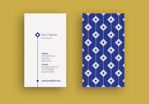 Business Card with a Diamond Patterned Layout