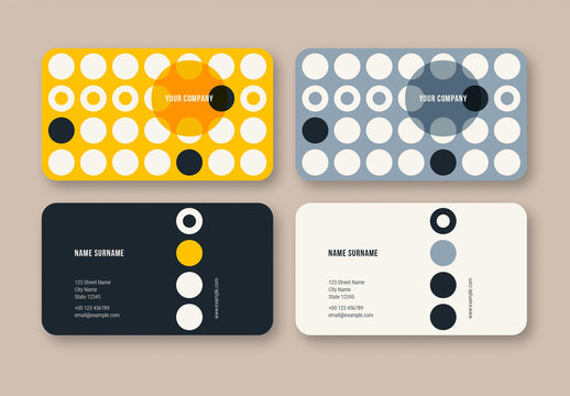Business Card Layout with Repeating Circles