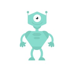 Cute robot, cyborg machine vector science character. Cyborg and robot character friendly, robotic mascot illustration for your web design.
