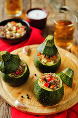 Minced meat vegetables stuffed Zucchini
