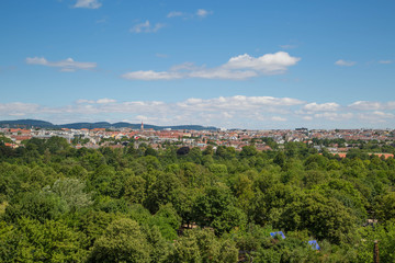Fototapeta na wymiar Panorama von Wien vom Prater aus gesehen