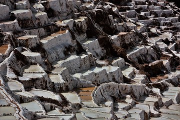 Salinas de Maras in Peru salt mine in mountains
