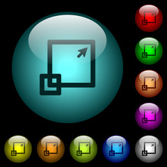 Maximize window icons in color illuminated glass buttons