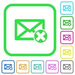 Delete mail vivid colored flat icons icons