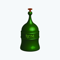 Rum bottle vector illustration isolated on white background