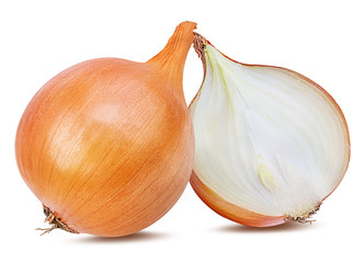 Fresh onion isolated on white background  with clipping path