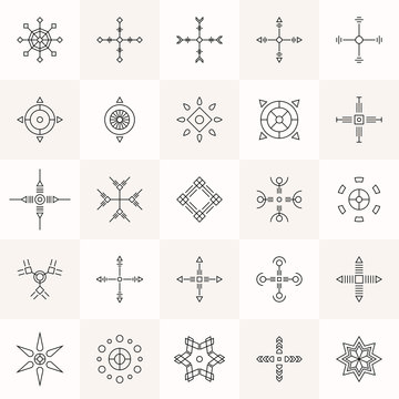 Abstract geometry symbols set.