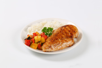 turkey breast fillet with rice and vegetables