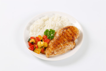 turkey breast fillet with rice and vegetables