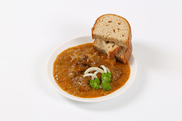 beef goulash with bread