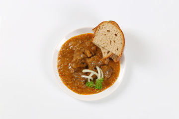 beef goulash with bread