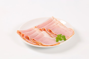 slices of pork ham