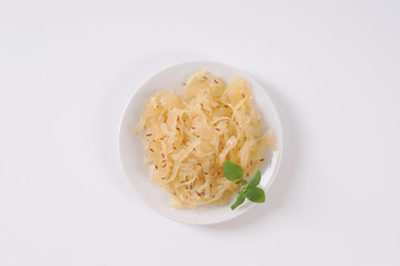 plate of sauerkraut with caraway