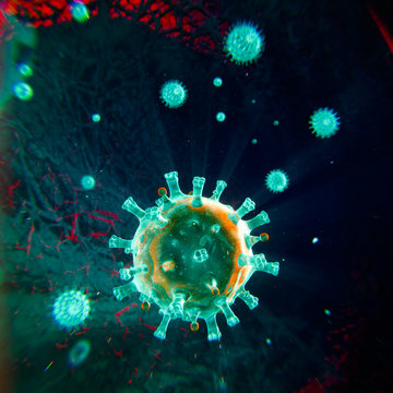 Spreading viruses. A new coronavirus abstract virus