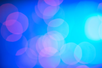 Blue blurred background with bokeh