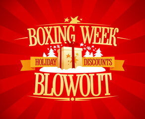 Naklejka na ściany i meble Boxing week blowout sale vector design