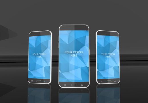 3 Screen Smartphone MockUp