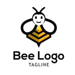 Bee logo template design Vector