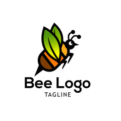 Bee logo template design Vector