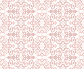Poster Damask classic pink pattern. Seamless abstract background with repeating elements. Orient background © Fine Art Studio