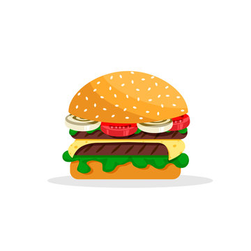 vector image of cheeseburger on white background