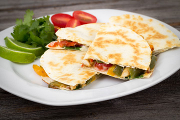 Chicken quesadilla dish