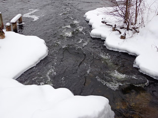 View of the river in the winter season