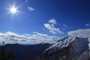 初冬の谷川岳の天神尾根からの景色 ( Mount Tanigawa  in winter )