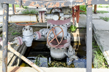 Well for oil and gas production. Oil well wellhead equipment. Oil production. Wells in the Kuban....