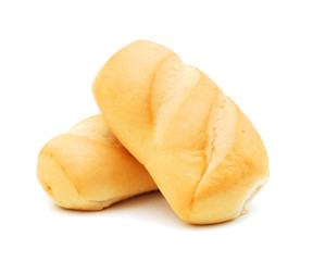 French rolls on a white background