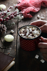 coffee with marshmallow and chocolate