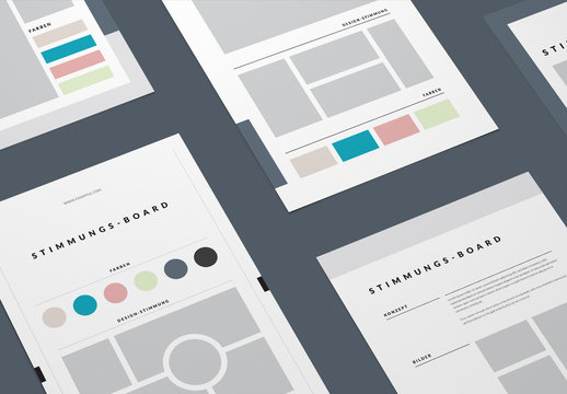 Stimmungs-Board-Set f&uuml;r die Konzeptpr&auml;sentation