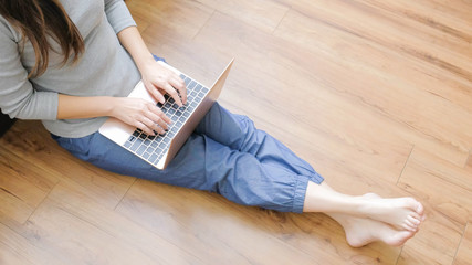 Fototapeta premium woman use notebook