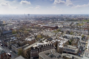 Aerial view above London
