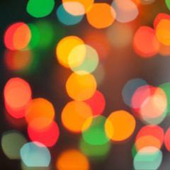 Christmas lights bokeh blurred out of focus background